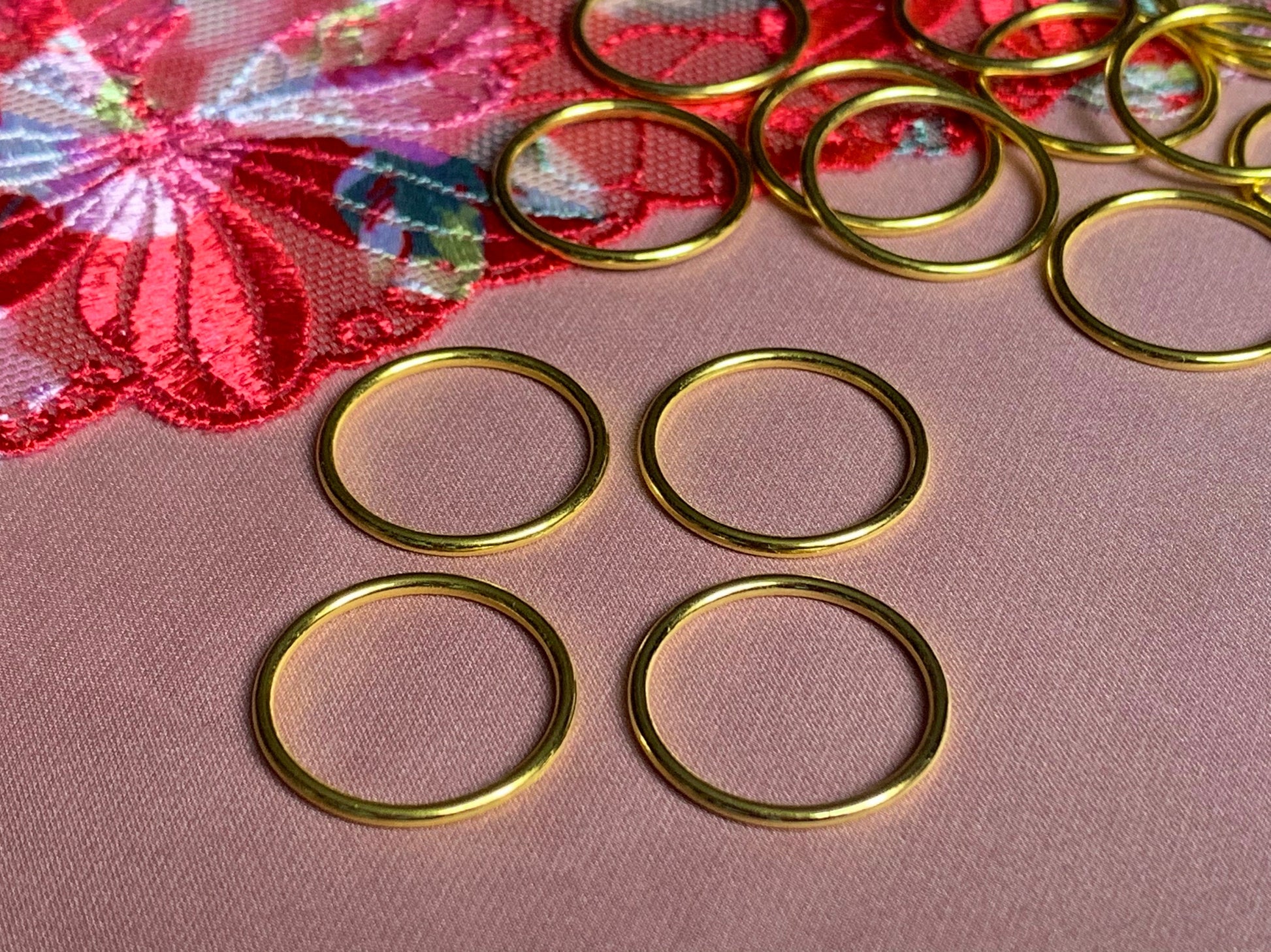 18mm (3/4”) Gold Metal Bra Rings for Bra Making and Swimwear Bramaking