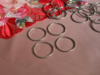 18mm (3/4”) Silver Metal Bra Rings for Bra Making and Swimwear Bramaking