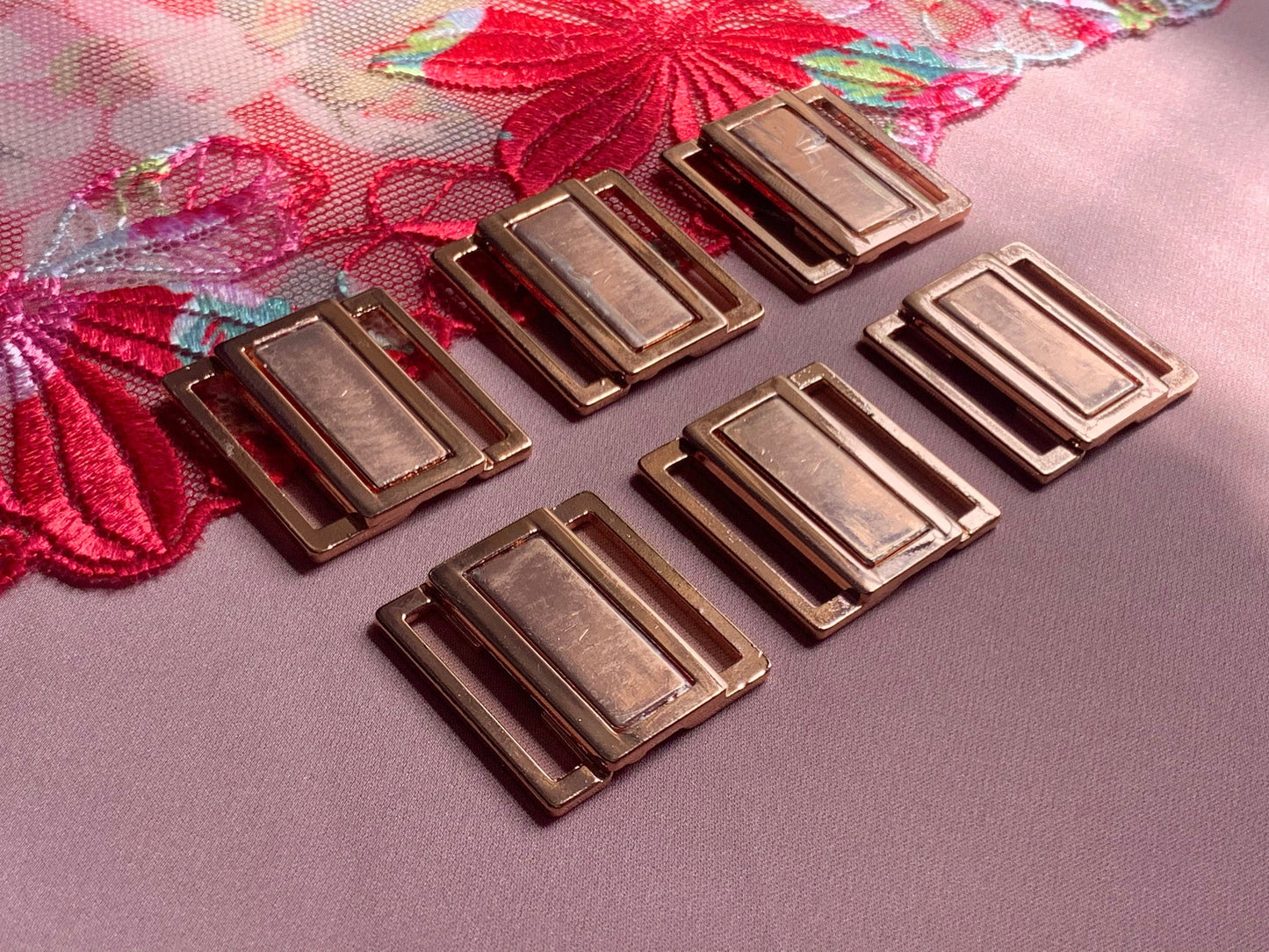 20mm (13/16”) Rose Gold Metal Bikini Clasps Bra Closures for Bra Making and Swimwear Bramaking Clips Clickers Fasteners