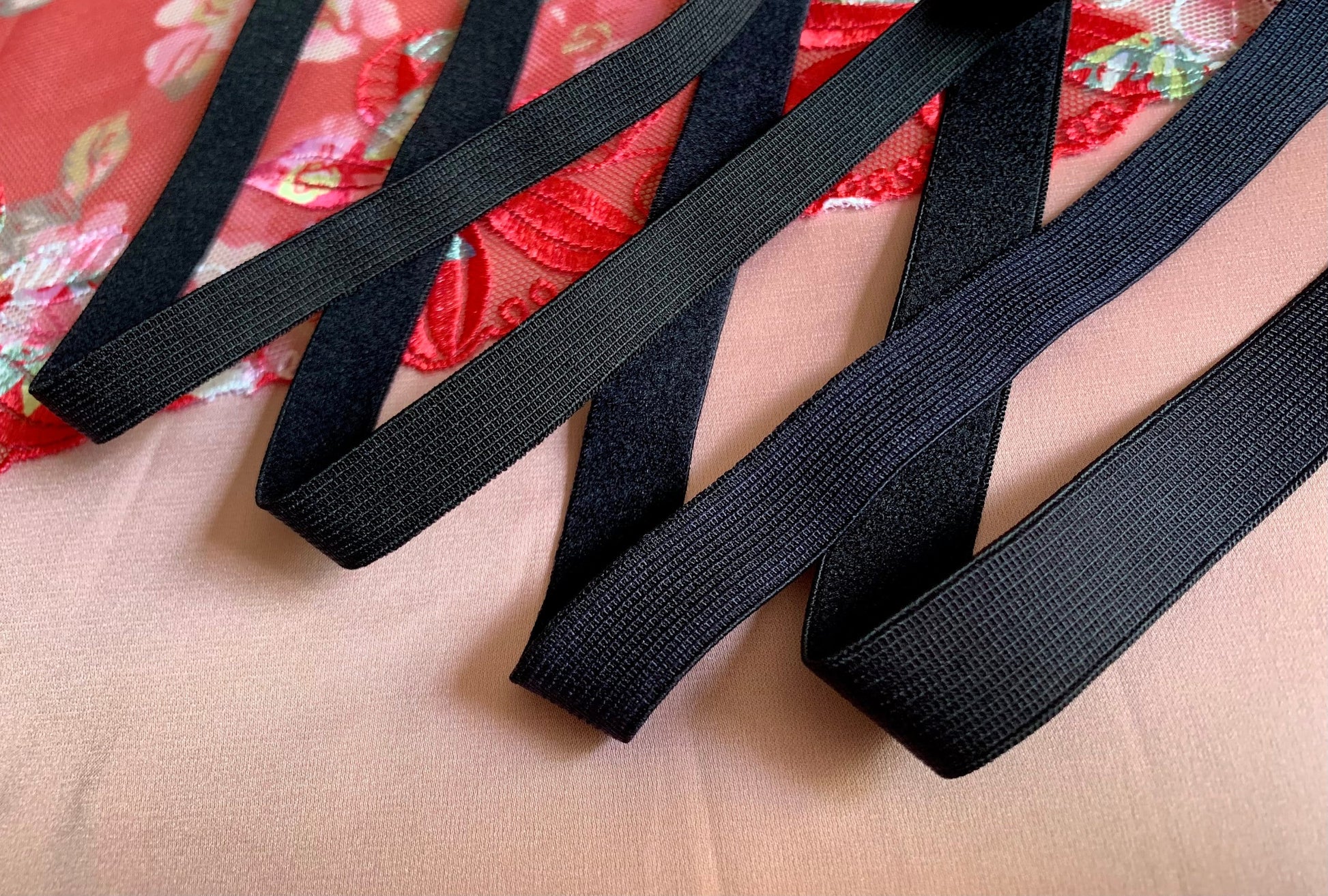 Black Plush Elastic Plain Edge Plush Back Elastic for Bra Making Bramaking Knicker Lingerie 10mm/12mm/14mm/15mm