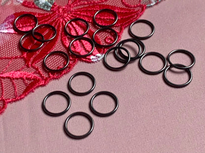 10mm (3/8”) Gun Black Metal Bra Rings for Bra Making and Swimwear Bramaking