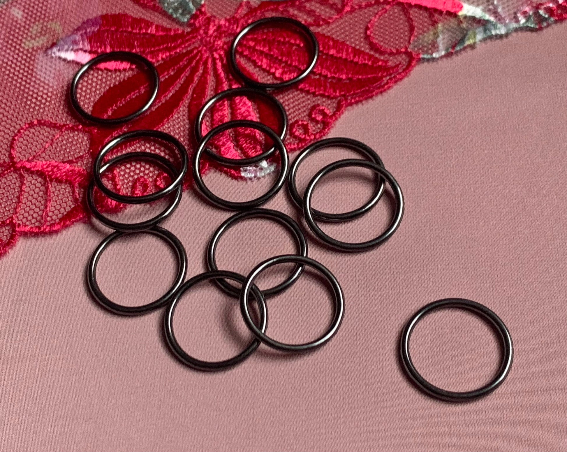 15mm (5/8”) Gun Black Metal Bra Rings for Bra Making and Swimwear Bramaking