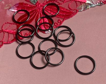 15mm (5/8”) Gun Black Metal Bra Rings for Bra Making and Swimwear Bramaking