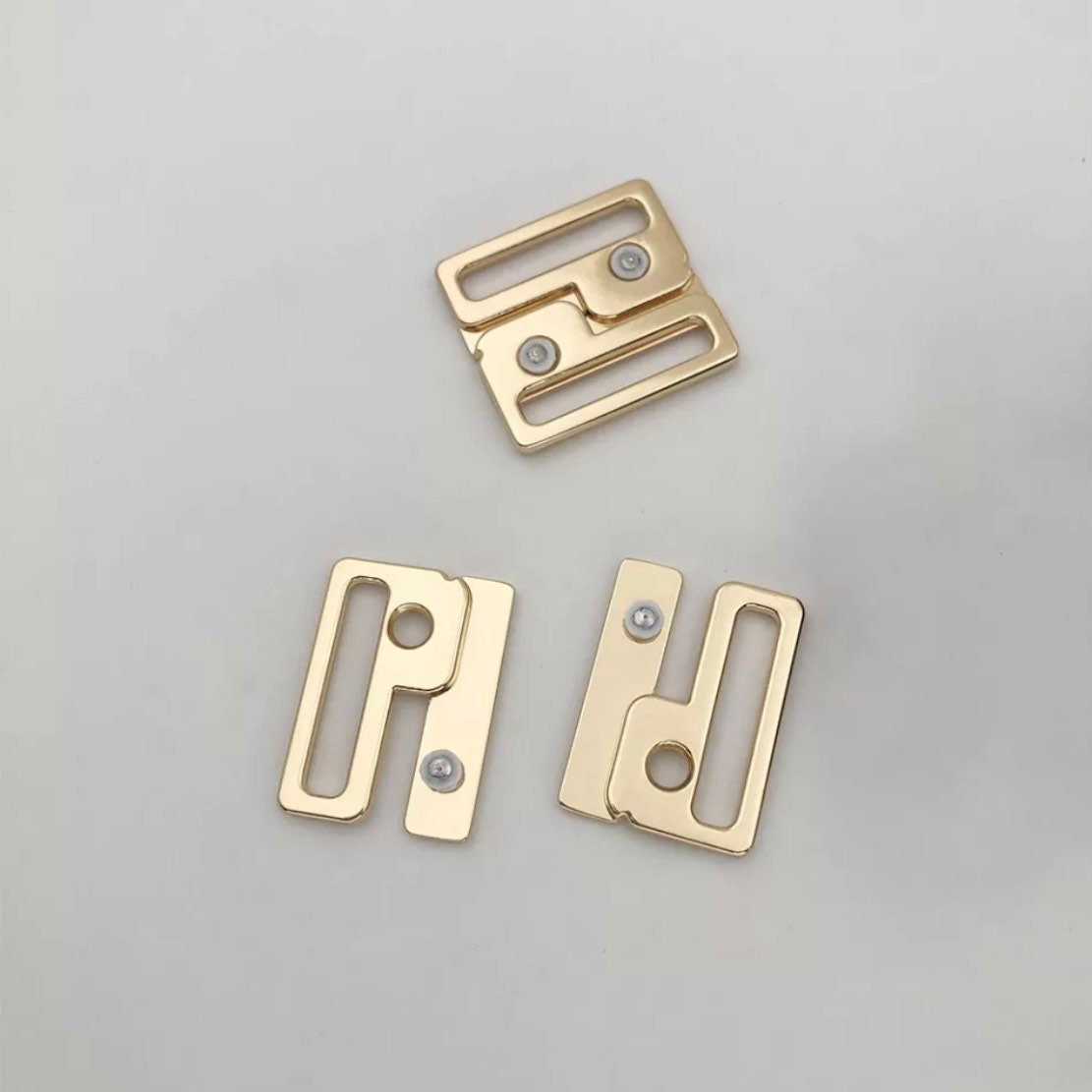 20mm (13/16”) Metal Bikini Clasps Bra Front Closures for Bra Making and Swimwear Bramaking Clips Clickers Front Fasteners