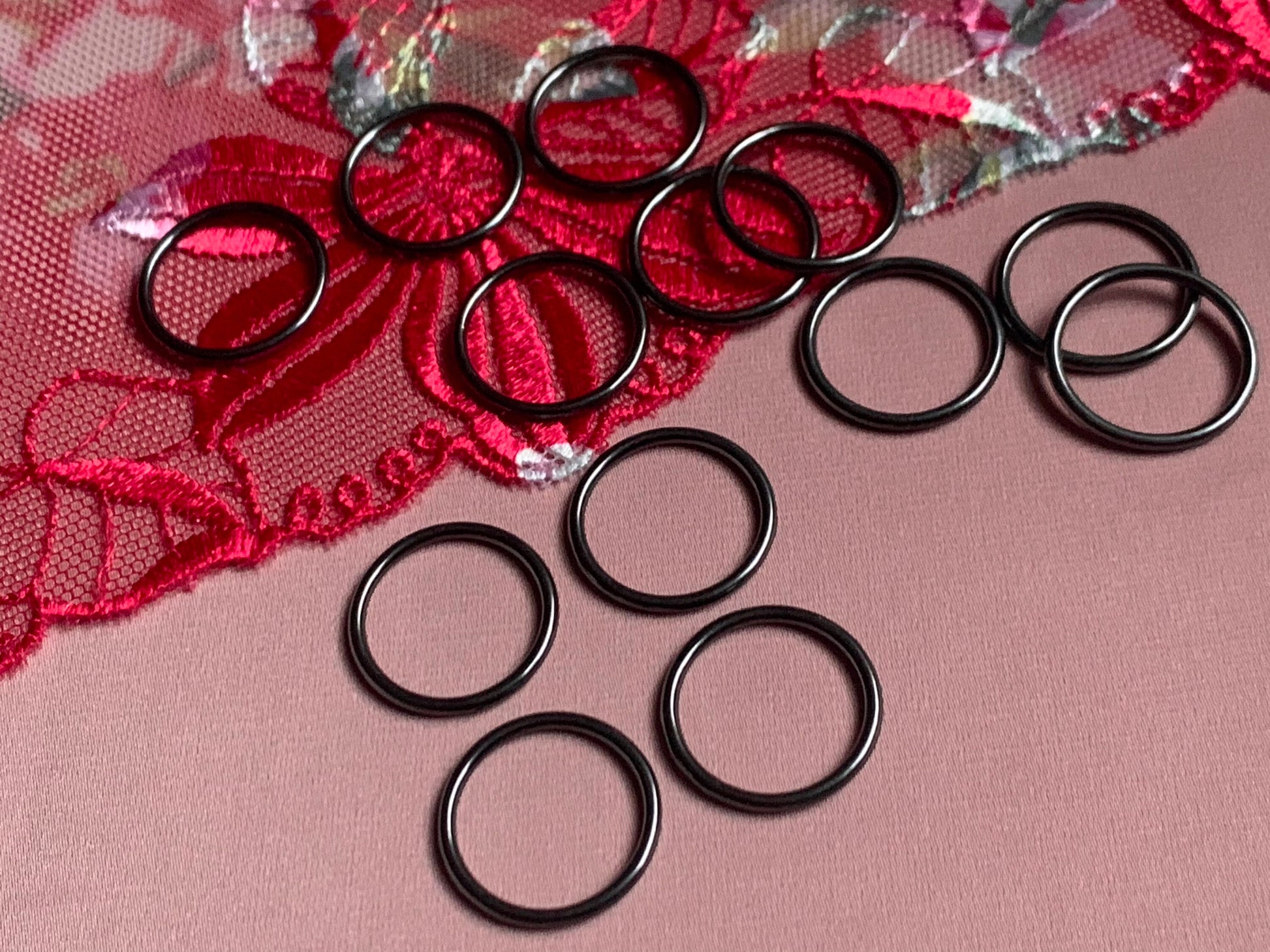 15mm (5/8”) Gun Black Metal Bra Rings for Bra Making and Swimwear Bramaking