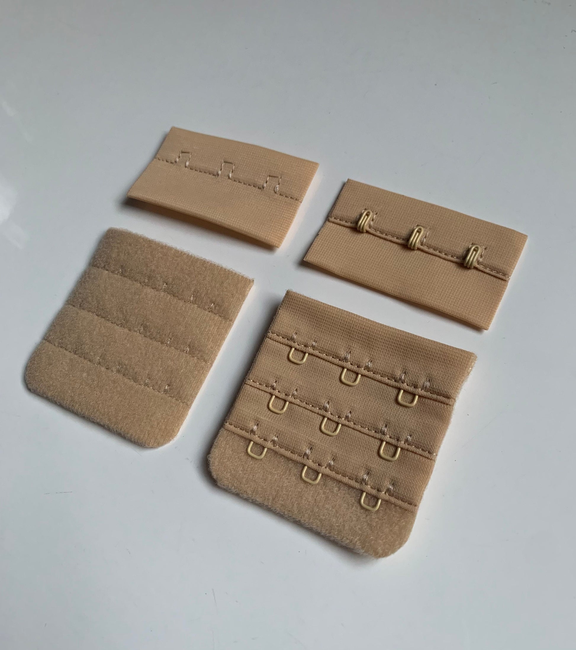 Beige Hook & Eye Closures (3x2, 3x3) for Bra Making Lingerie Bramaking Fasteners