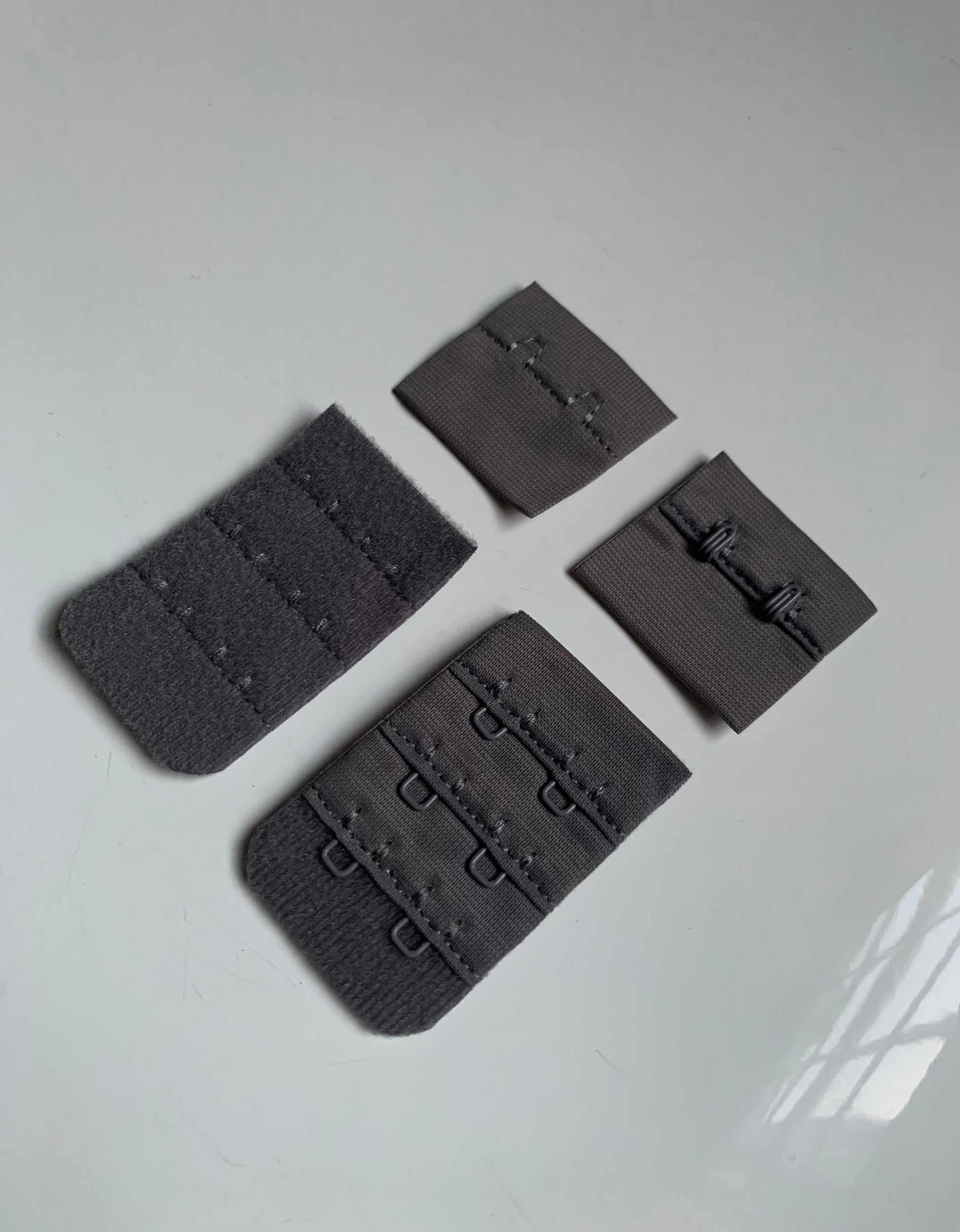 Grey Hook & Eye Closures (3x2, 3x3) for Bra Making Lingerie Bramaking Fasteners