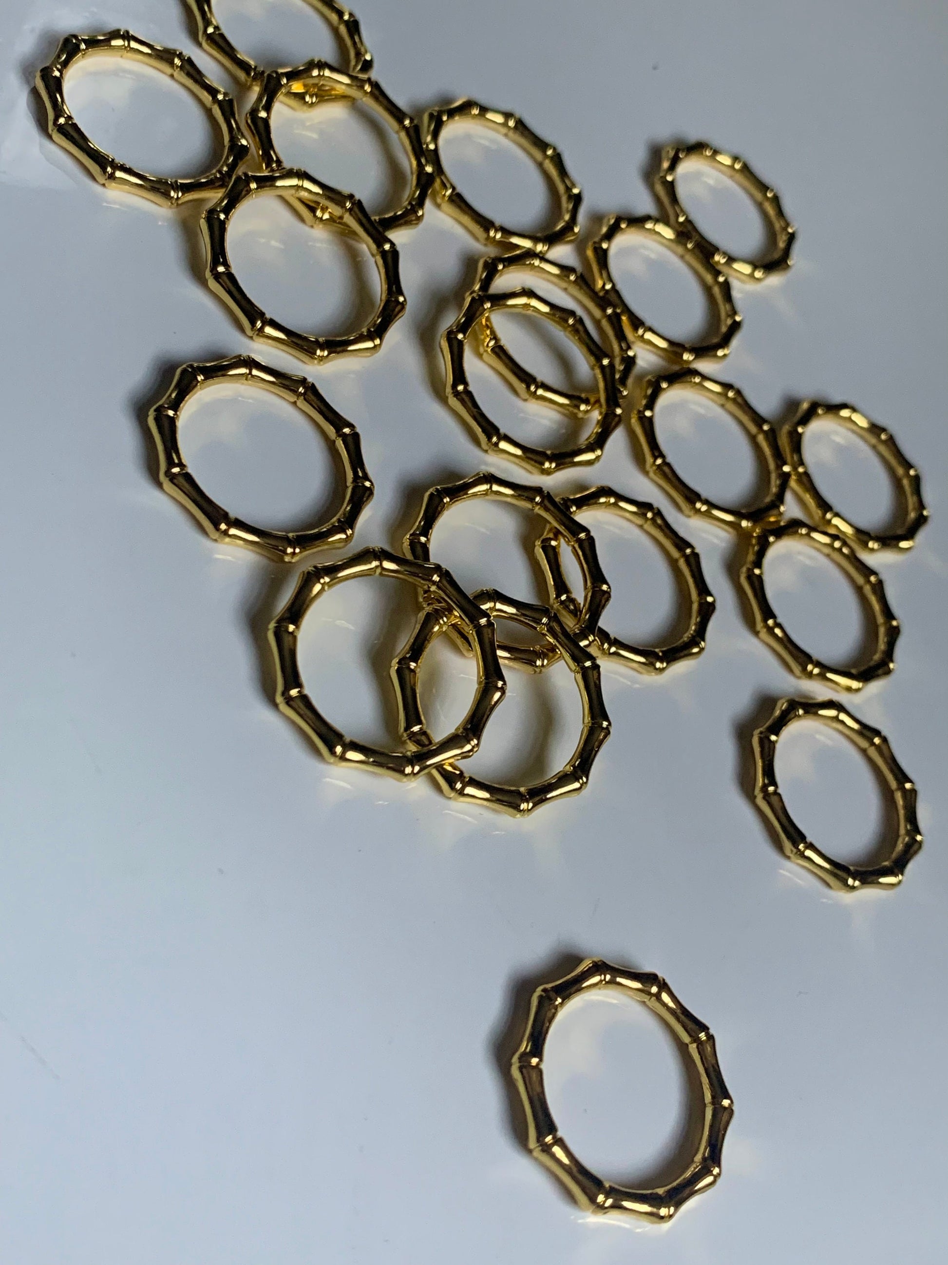 19mm (3/4”) Gold Bamboo Metal Rings for Bra Making Lingerie and Swimwear Bramaking Garments Crafts