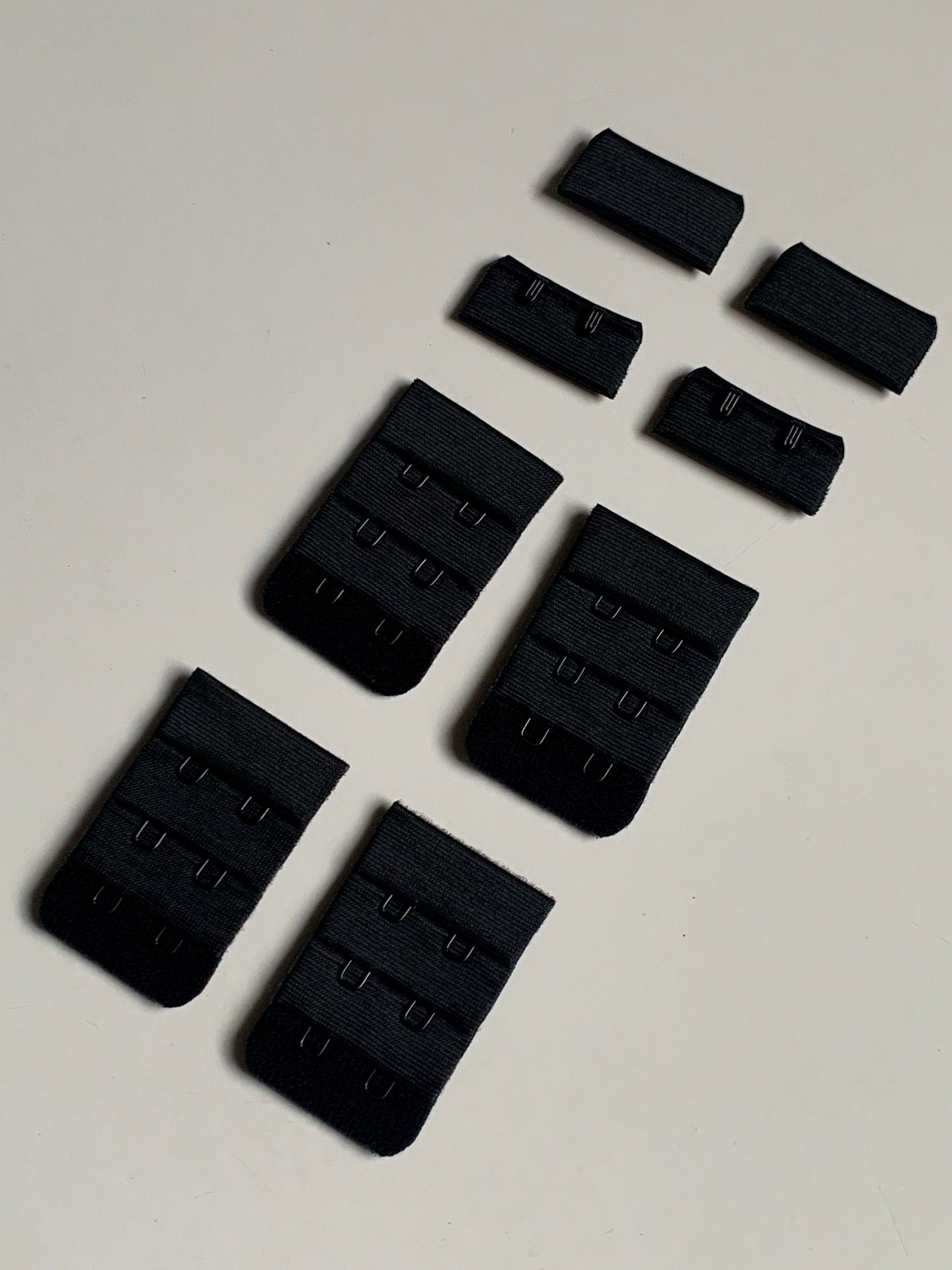 Black Hook & Eye Closures (3x2, 3x3, 3x4) for Bra Making Lingerie Bramaking Fasteners