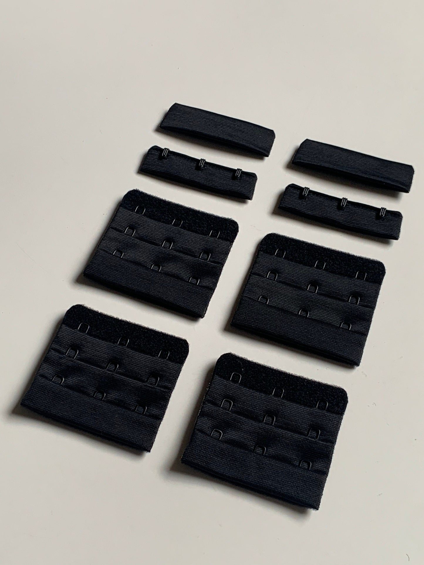 Black Hook & Eye Closures (3x2, 3x3, 3x4) for Bra Making Lingerie Bramaking Fasteners