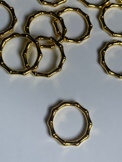 19mm (3/4”) Gold Bamboo Metal Rings for Bra Making Lingerie and Swimwear Bramaking Garments Crafts