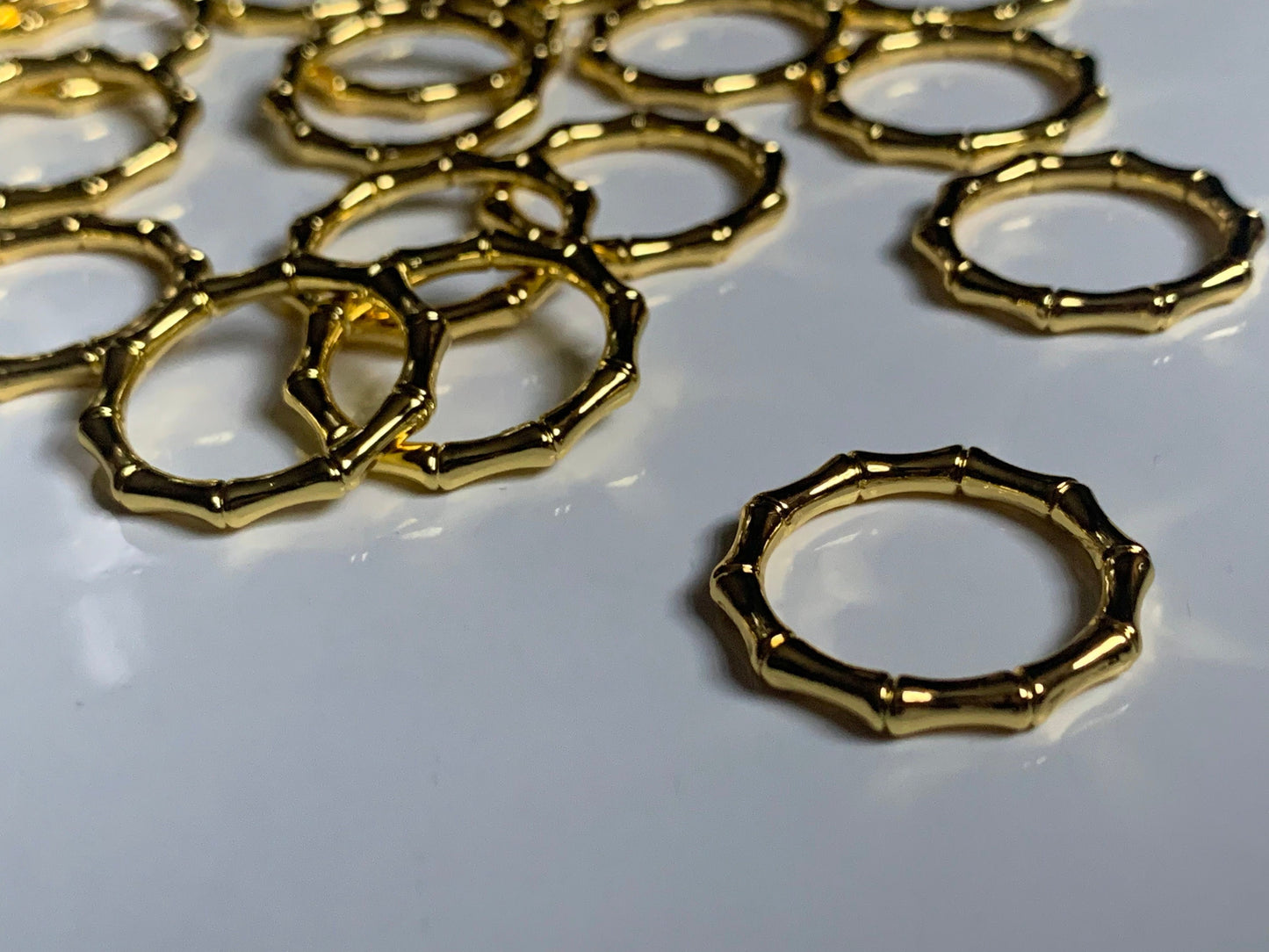 19mm (3/4”) Gold Bamboo Metal Rings for Bra Making Lingerie and Swimwear Bramaking Garments Crafts