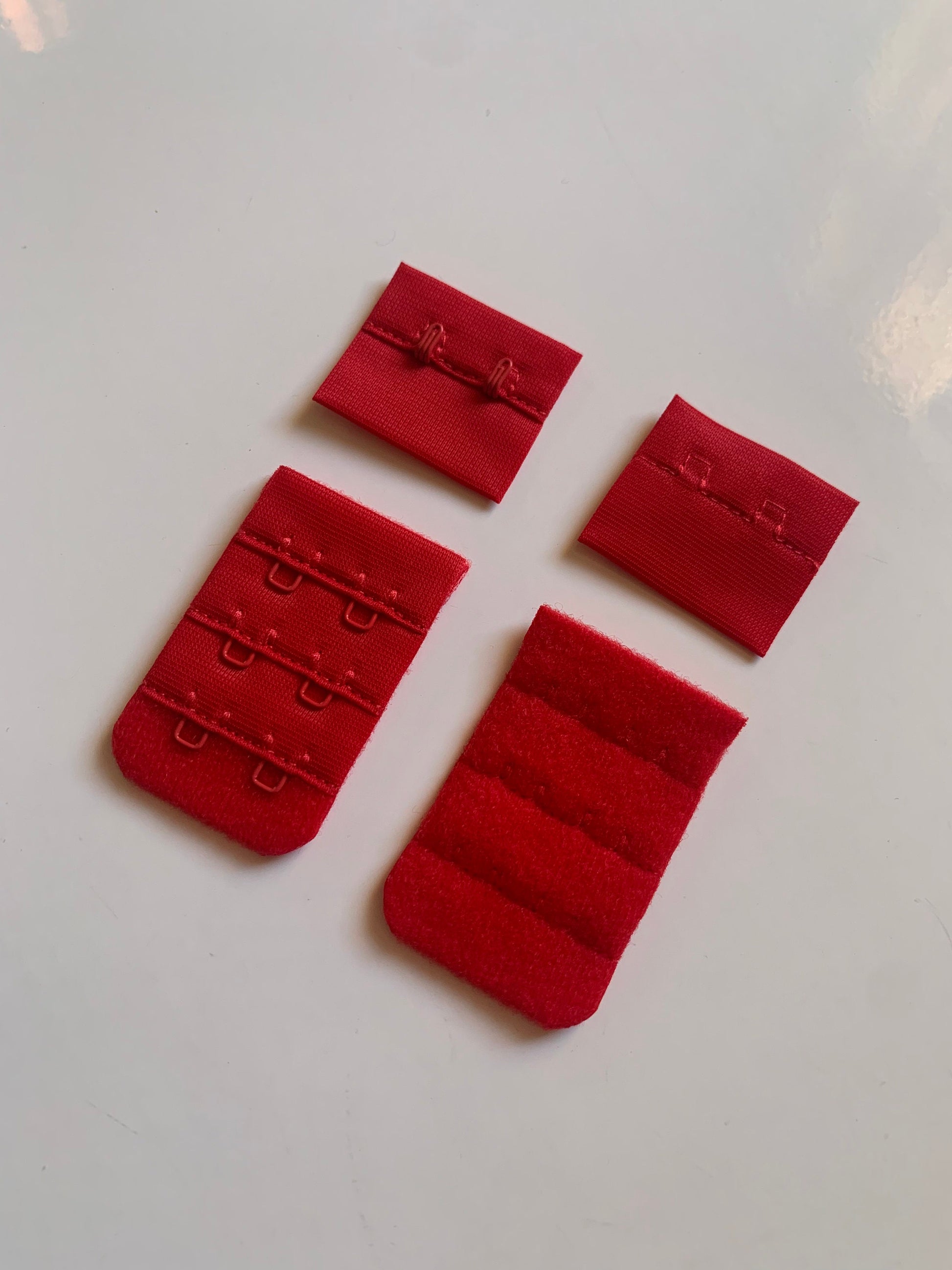 Red Hook & Eye Closures (3x2, 3x3) for Bra Making Lingerie Bramaking Fasteners