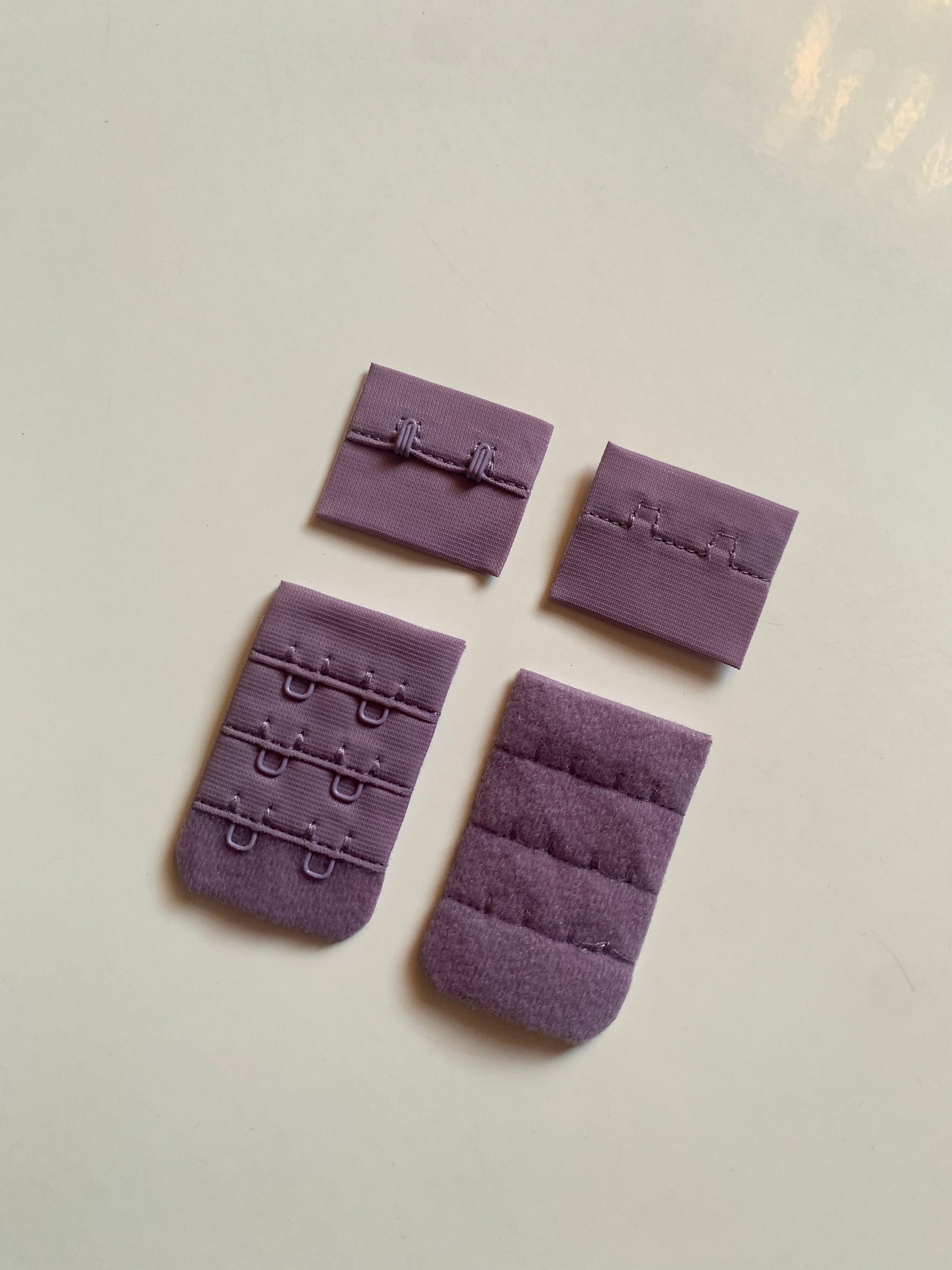 Lilac Purple Lavender Hook & Eye Closures (3x2, 3x3) for Bra Making Lingerie Bramaking Fasteners