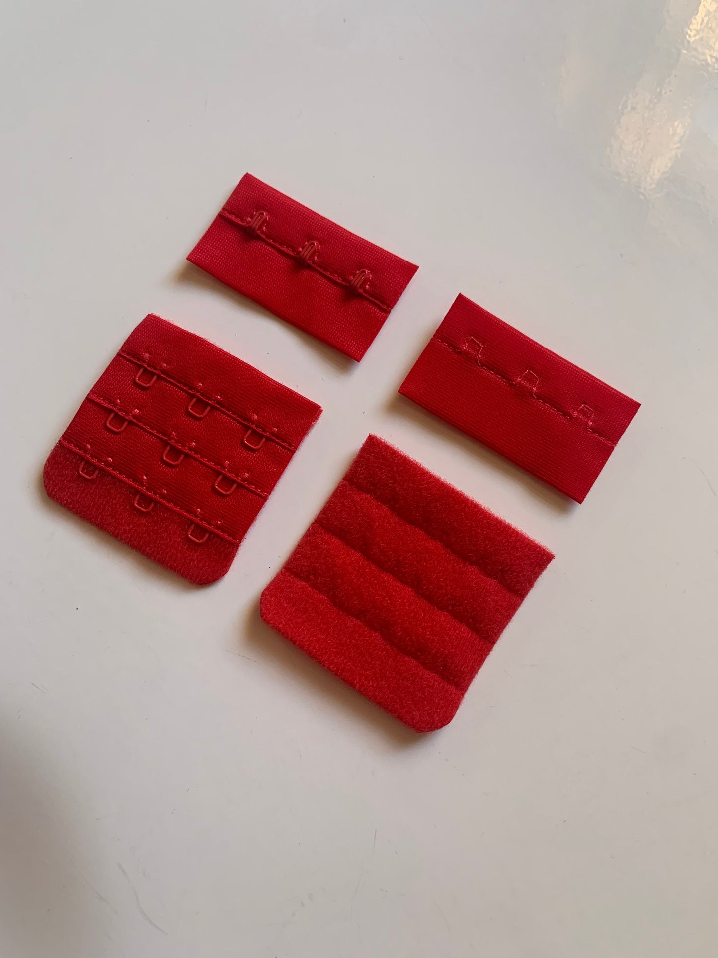 Red Hook & Eye Closures (3x2, 3x3) for Bra Making Lingerie Bramaking Fasteners