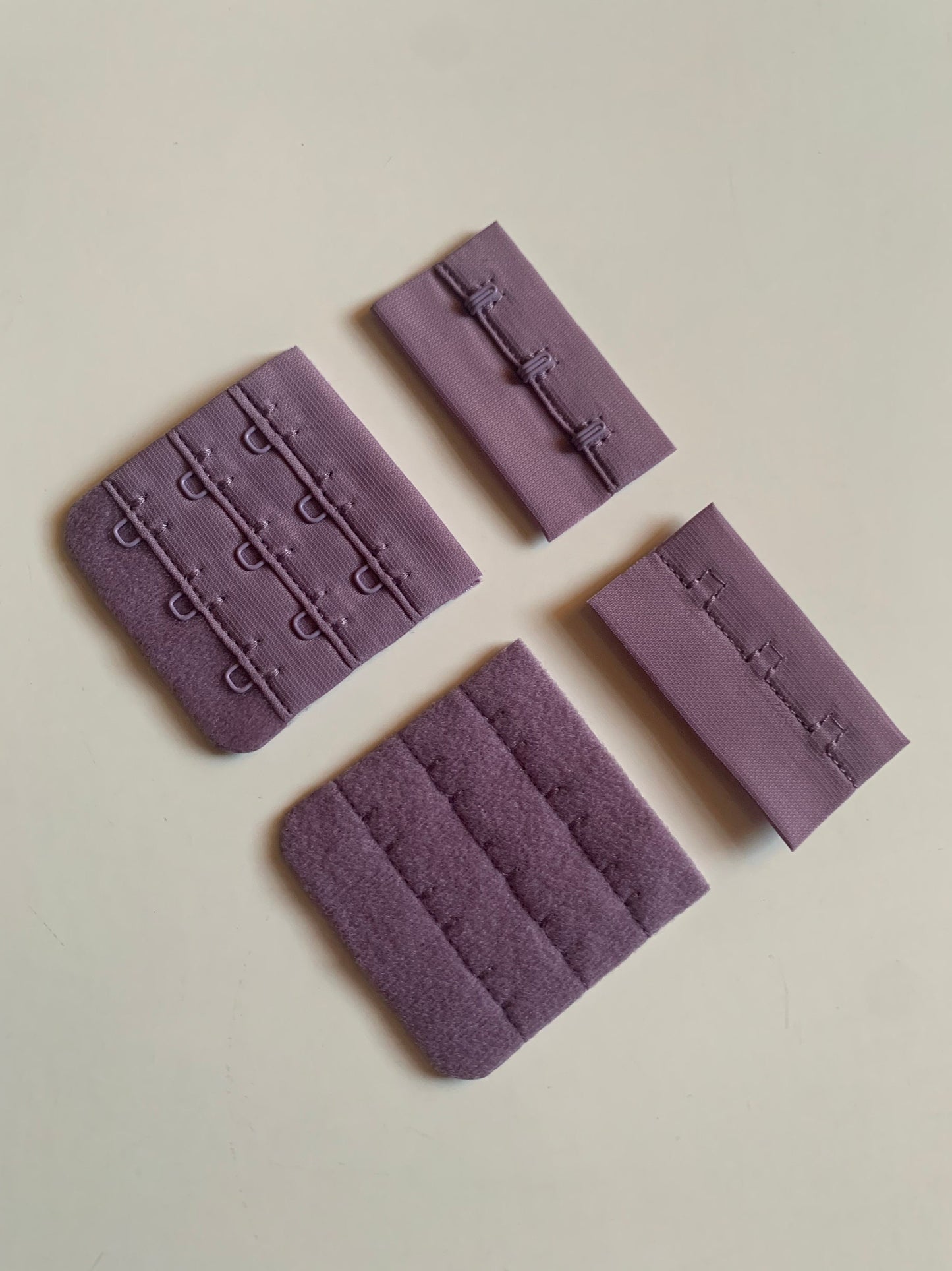 Lilac Purple Lavender Hook & Eye Closures (3x2, 3x3) for Bra Making Lingerie Bramaking Fasteners
