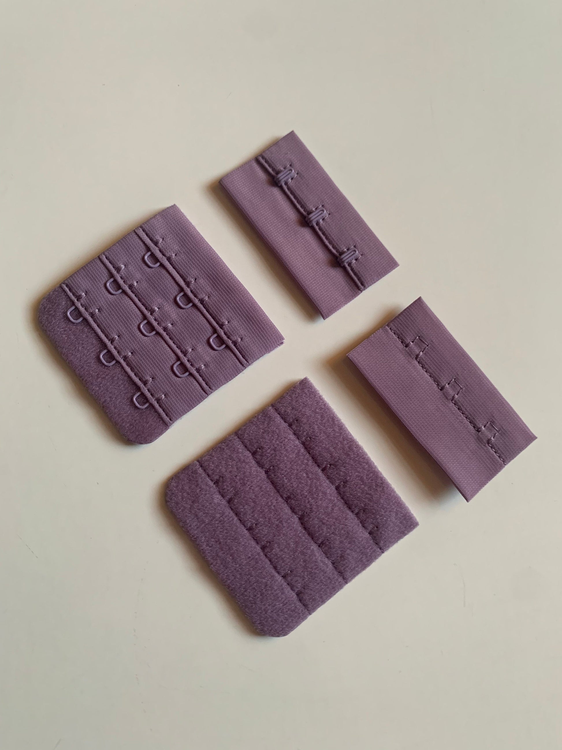 Lilac Purple Lavender Hook & Eye Closures (3x2, 3x3) for Bra Making Lingerie Bramaking Fasteners