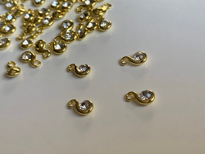 Gold Charm Lingerie Pendant Crystal Embellishment for Bramaking Lingerie Bra Making Accessories Bridal Garments