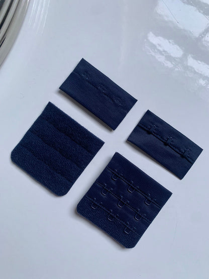 Navy Hook & Eye Closures (3x2, 3x3) for Bra Making Lingerie Bramaking Fasteners
