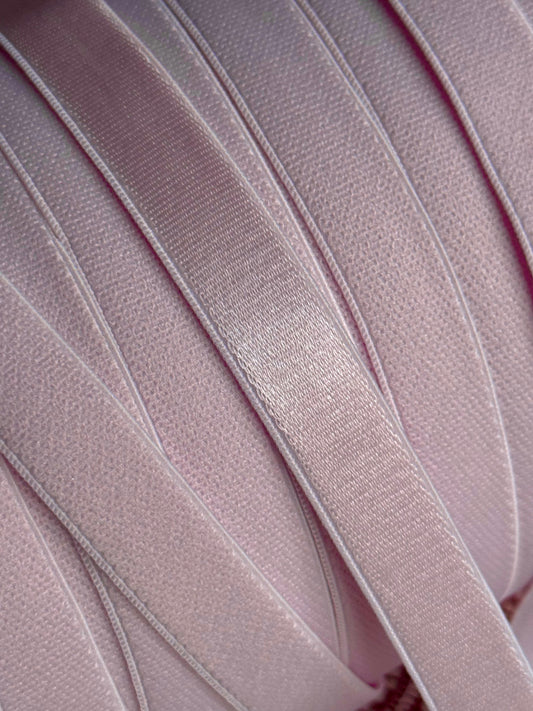 12mm (1/2”) Pale Pink Strap Elastic Satin Face Plush Back Strapping for Bra Making Bramaking Lingerie