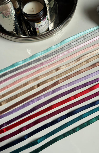 10mm (3/8”) Strap Elastic Satin Face Plush Back Strapping for Bra Making Bramaking Lingerie