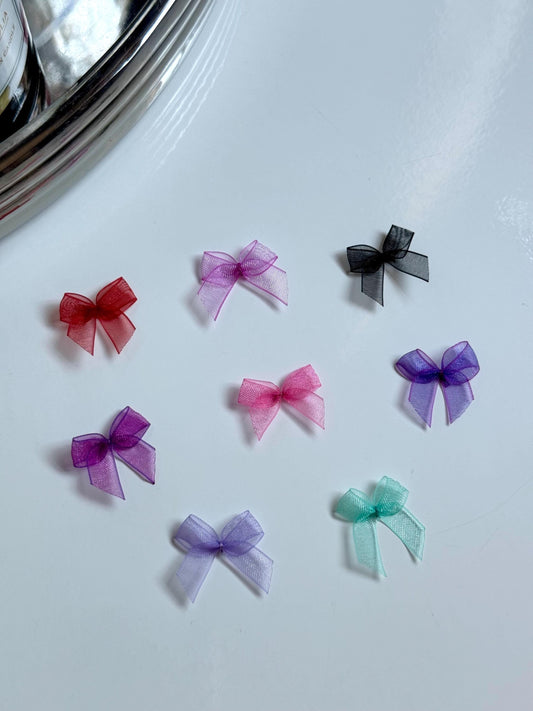 Organza Ribbon Bows Small Tiny Embellishment for Lingerie Bra Accessories Wedding Decoration Bridal Baby Clothes Dolls Cards Scrapbook