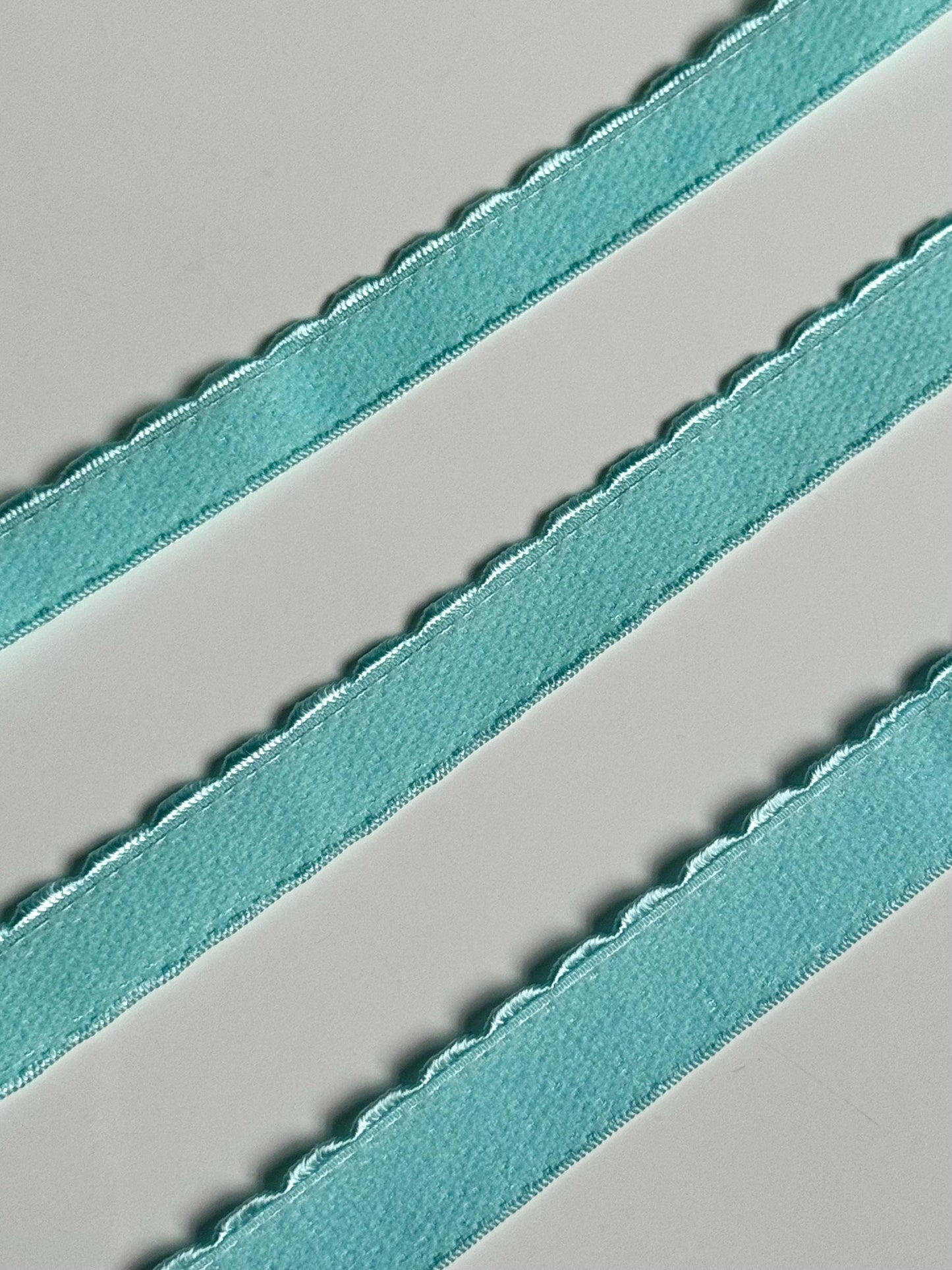 10/12/15mm Light Blue Scalloped Plush Elastic Picot Edge Plush Back Elastic for Bra Underband Underarm Bramaking Lingerie Knickers Crafts