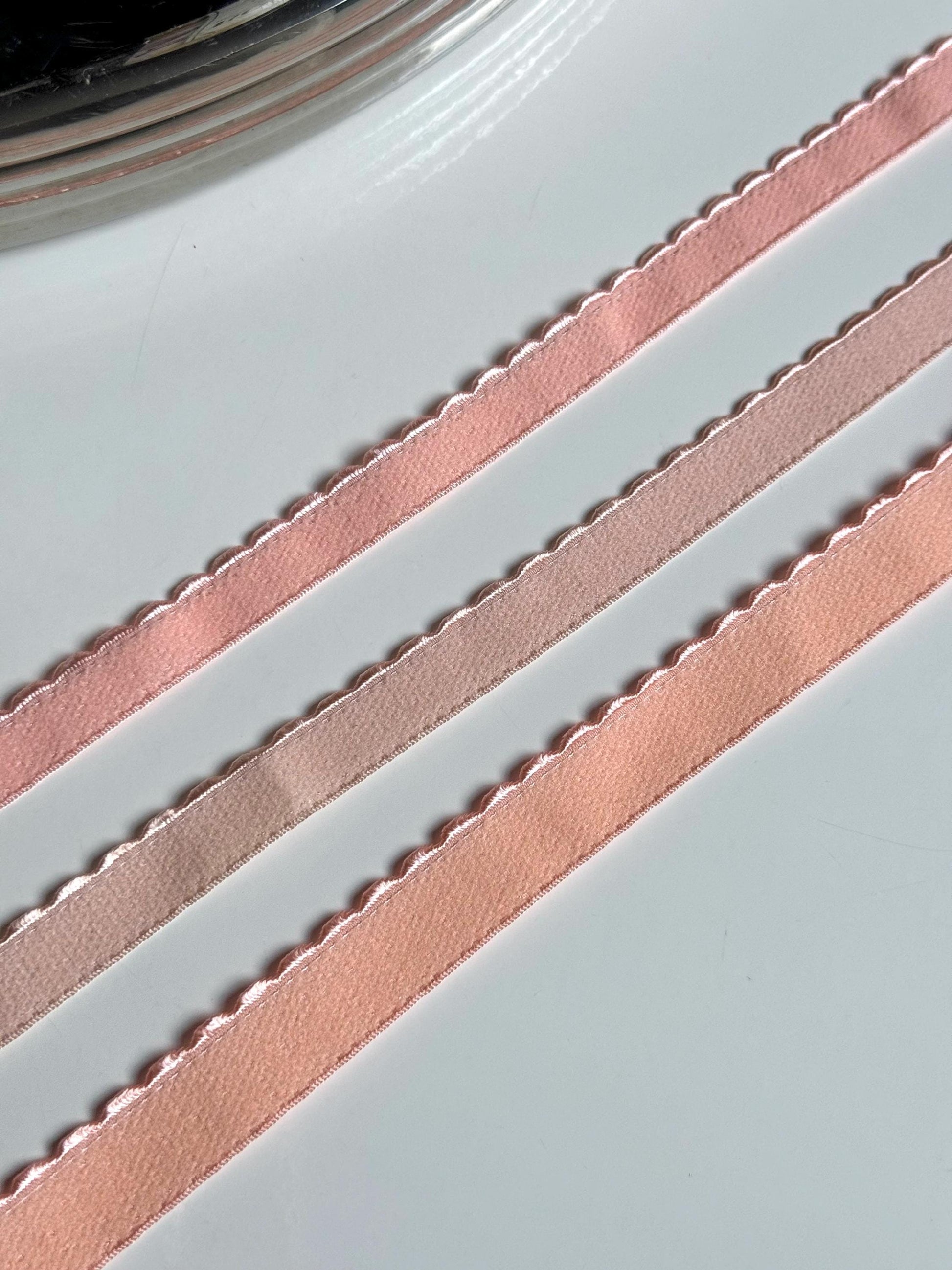 10/12/15mm Peach Scalloped Plush Elastic Apricot Picot Edge Plush Back Elastic for Bra Band Underband Bramaking Lingerie Knickers Crafts