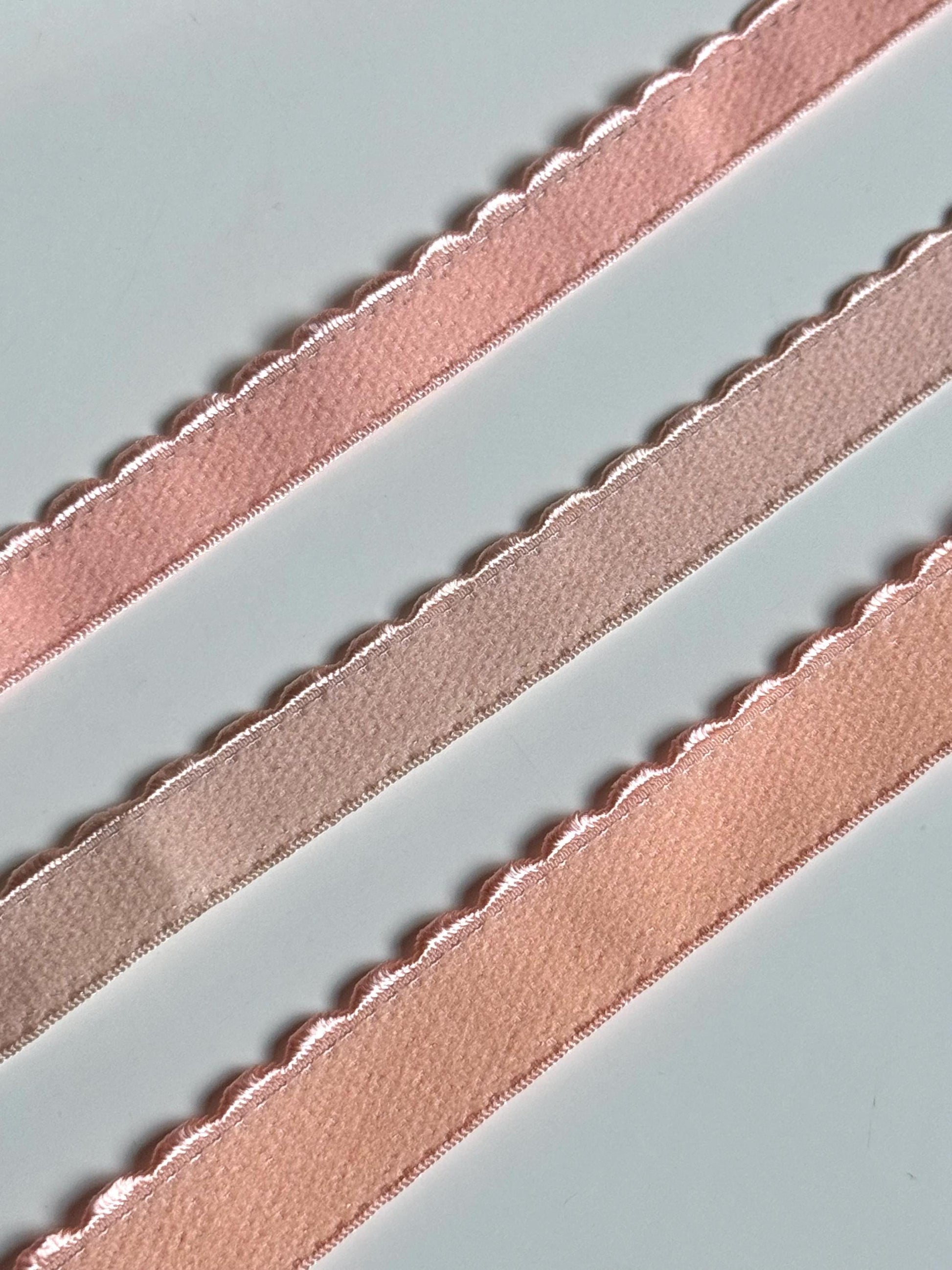 10/12/15mm Peach Scalloped Plush Elastic Apricot Picot Edge Plush Back Elastic for Bra Band Underband Bramaking Lingerie Knickers Crafts