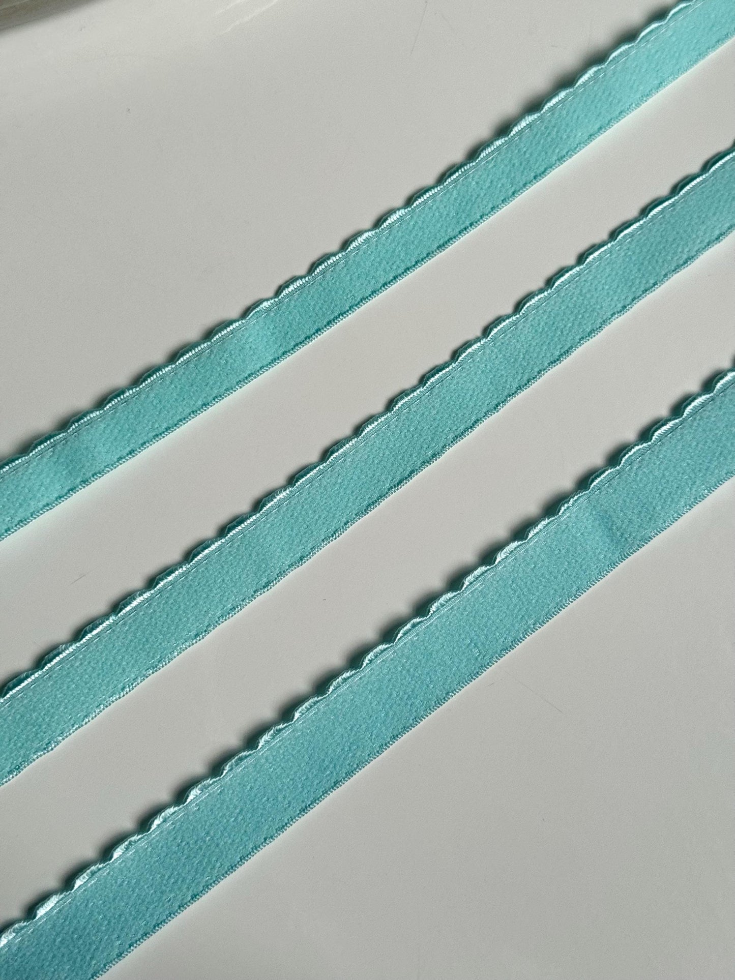 10/12/15mm Light Blue Scalloped Plush Elastic Picot Edge Plush Back Elastic for Bra Underband Underarm Bramaking Lingerie Knickers Crafts