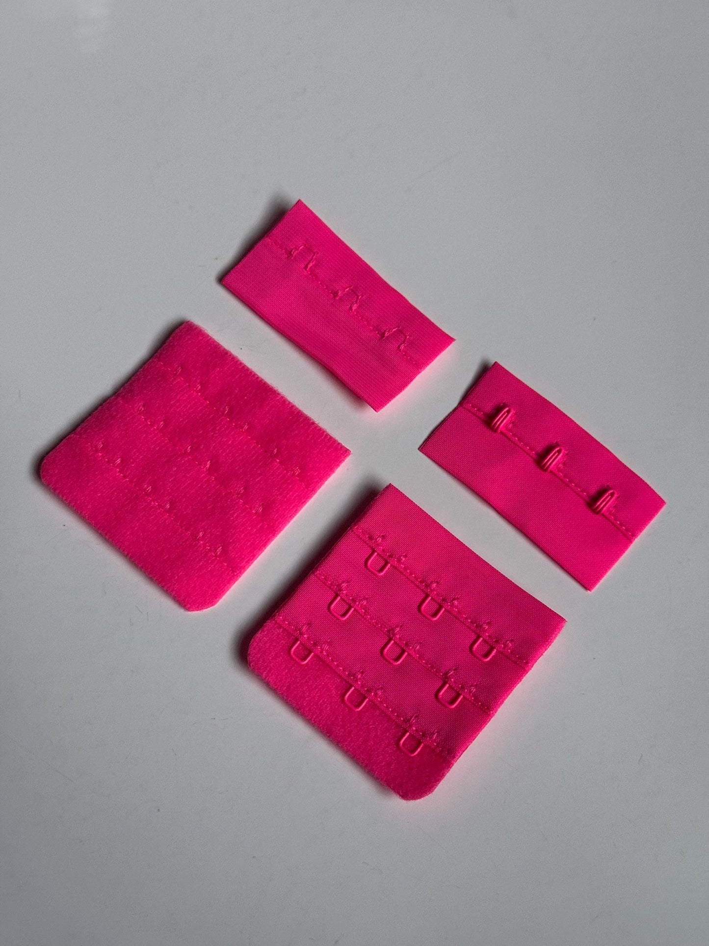 Bright Pink Hook & Eye Closures (3x2, 3x3) for Bra Making Lingerie Bramaking Fasteners