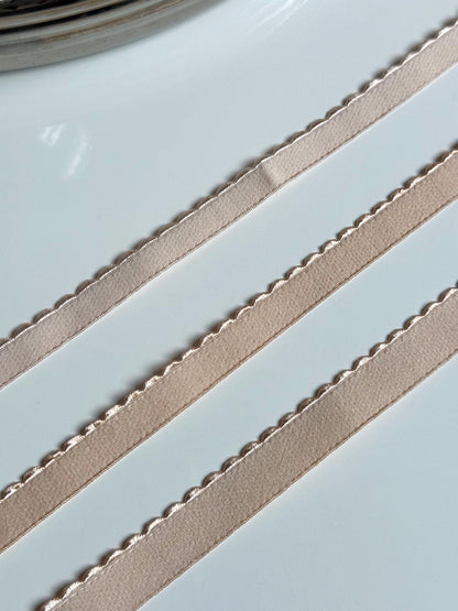 10/12/15mm Beige Scalloped Plush Elastic Picot Edge Plush Back Elastic for Bra Band Underband Underarm Bramaking Lingerie Knickers Crafts