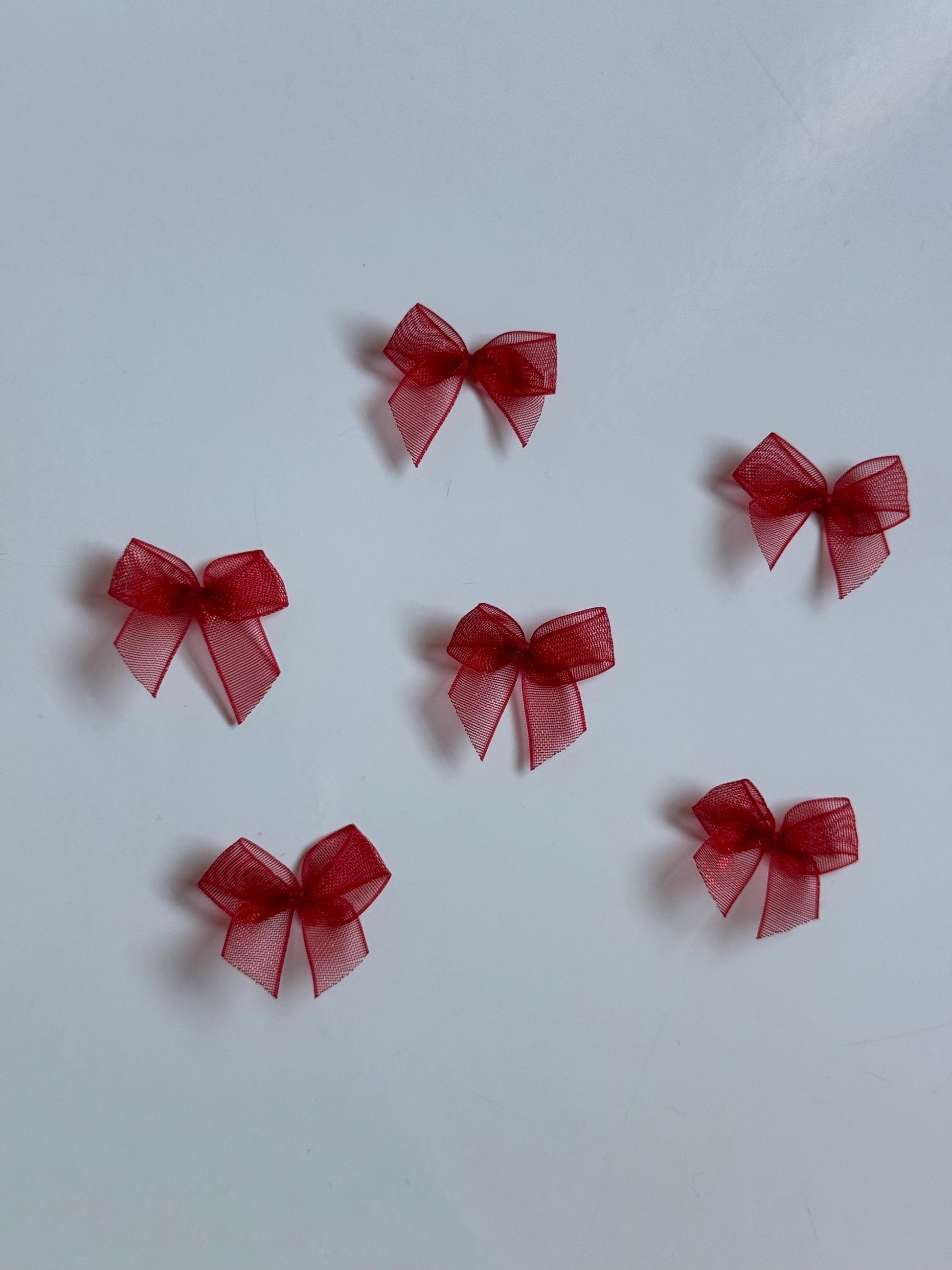 Organza Ribbon Bows Small Tiny Embellishment for Lingerie Bra Accessories Wedding Decoration Bridal Baby Clothes Dolls Cards Scrapbook
