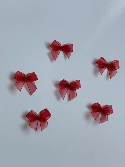 Organza Ribbon Bows Small Tiny Embellishment for Lingerie Bra Accessories Wedding Decoration Bridal Baby Clothes Dolls Cards Scrapbook