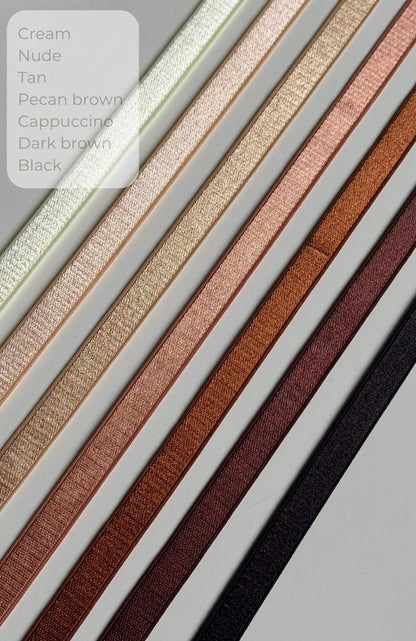 10mm (3/8”) Strap Elastic Satin Face Plush Back Strapping for Bra Making Bramaking Lingerie